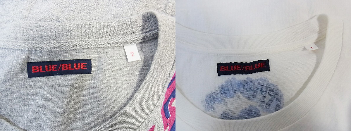 実際に弊社で買取させて頂いたBLUE BLUE/ブルーブルー 半袖プリントTシャツ 2 灰/白の画像 2枚目