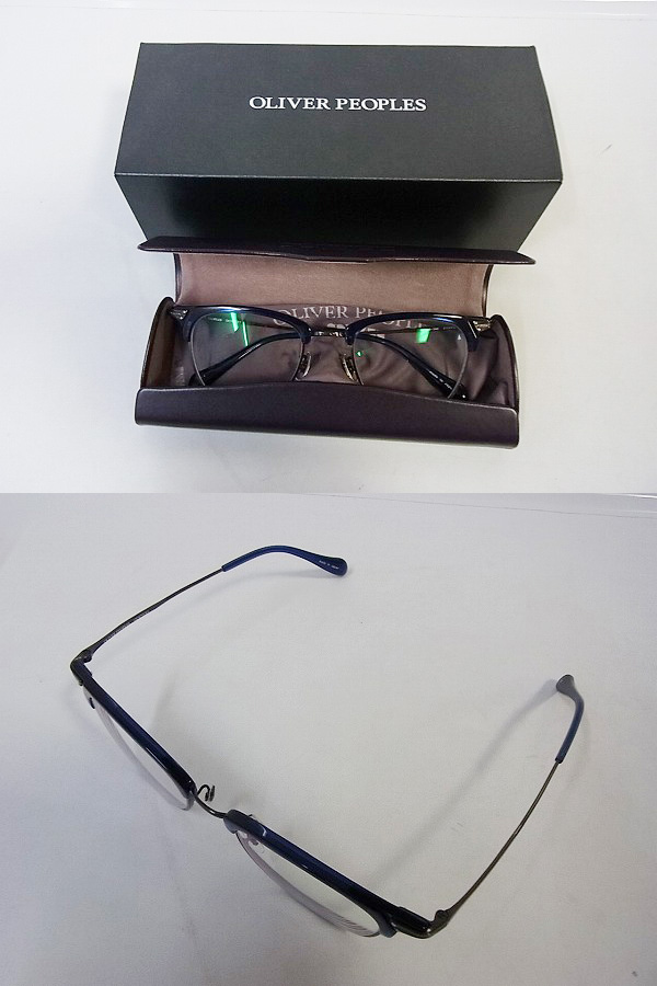 実際に弊社で買取させて頂いたOLIVER PEOPLES/オリバーピープルズ メガネフレーム BANKS 青の画像 2枚目