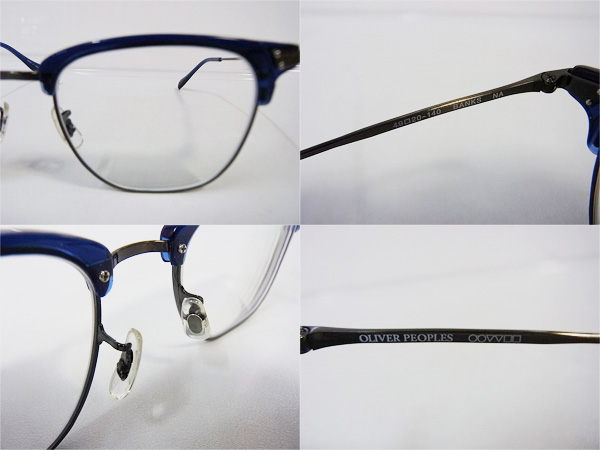 実際に弊社で買取させて頂いたOLIVER PEOPLES/オリバーピープルズ メガネフレーム BANKS 青の画像 1枚目