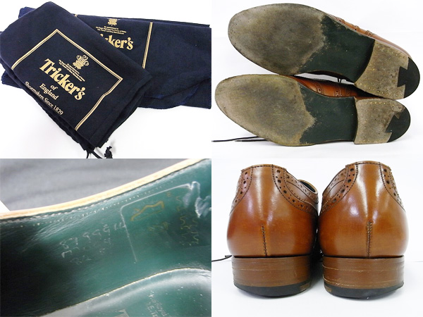 実際に弊社で買取させて頂いたTricker's/トリッカーズ AntiqueMarron M7004 ウィングチップ茶の画像 1枚目