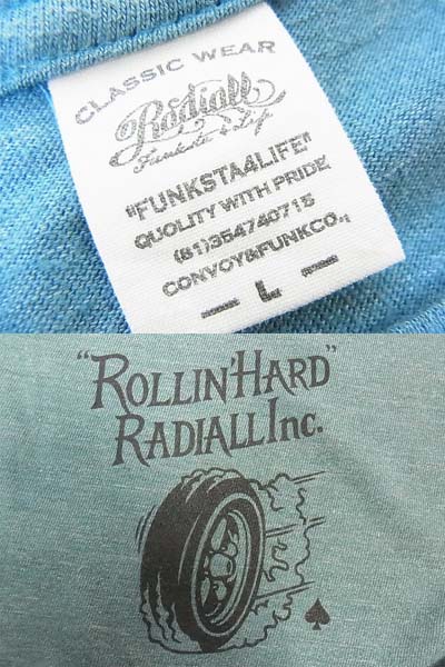 実際に弊社で買取させて頂いたRADIALL/ラディアル 半袖 プリントTシャツ 青緑 L /ROLLIN'HARDの画像 2枚目