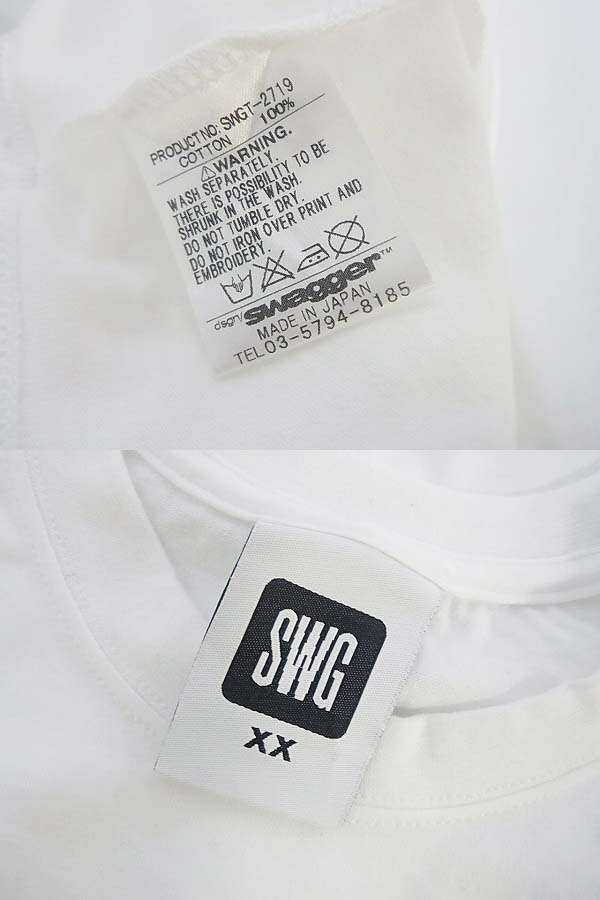 実際に弊社で買取させて頂いたswagger/スワッガー SWGT-2719 プリント Tシャツ XXL ホワイトの画像 2枚目