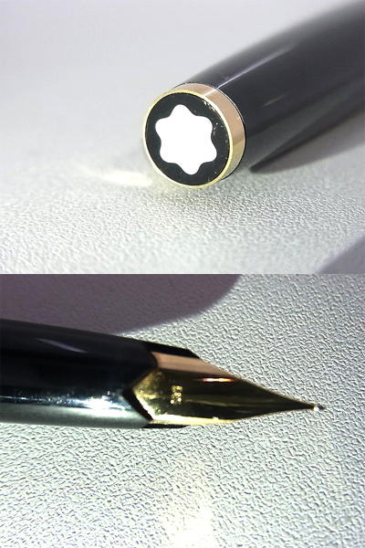 実際に弊社で買取させて頂いたMONTBLANC/モンブラン 万年筆/ ペン先585 ブラック×ゴールドの画像 1枚目