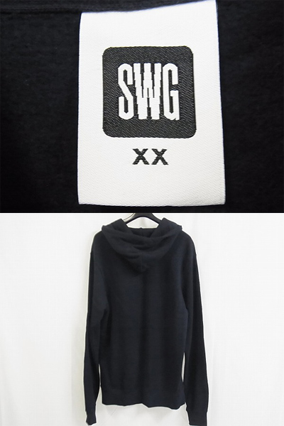 実際に弊社で買取させて頂いたSWAGGER/スワッガー ネイビー×ホワイト/紺×白 パーカー XXの画像 1枚目