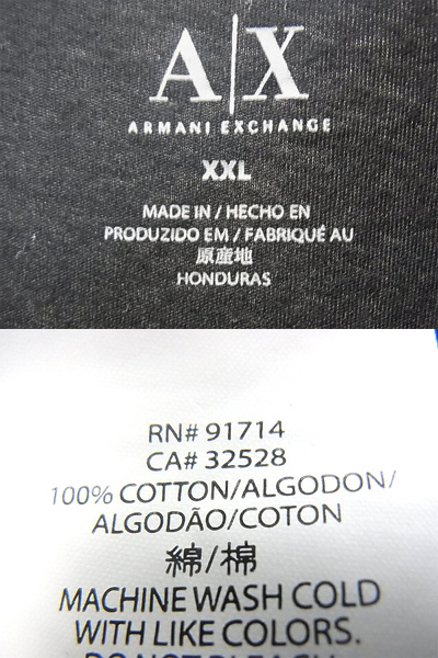 実際に弊社で買取させて頂いたアルマーニ エクスチェンジ/A/X　ブラック /半袖/Tシャツ XXLの画像 2枚目