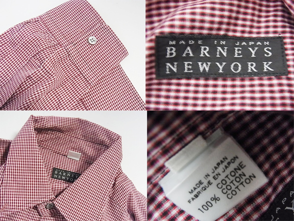 実際に弊社で買取させて頂いたBARNEYS NEW YORK/バーニーズニューヨーク 長袖 シャツ 赤の画像 2枚目