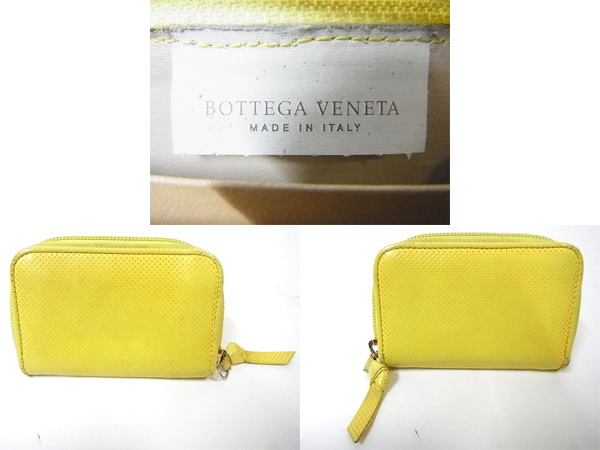 実際に弊社で買取させて頂いたBOTTEGA VENETA/ボッテガ・ヴェネタ コインケース/小銭入れ 黄の画像 1枚目