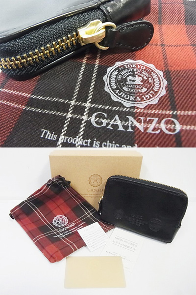 実際に弊社で買取させて頂いたGANZO/ガンゾ 馬革レザーマルチケース/ポーチ ブラック/黒の画像 2枚目