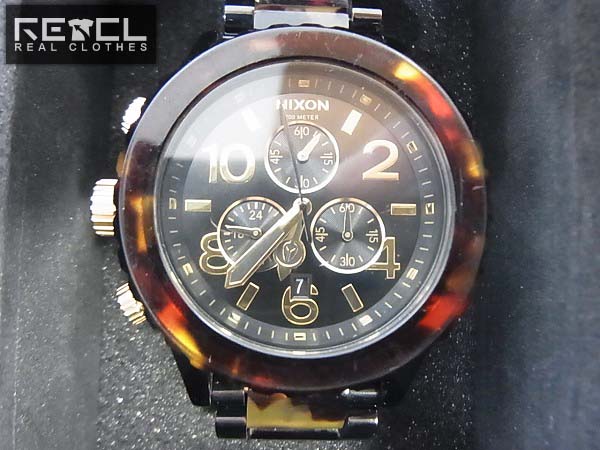 実際に弊社で買取させて頂いたNIXON/ニクソン THE42-20 CHRONO/クロノ べっ甲柄/A037-679