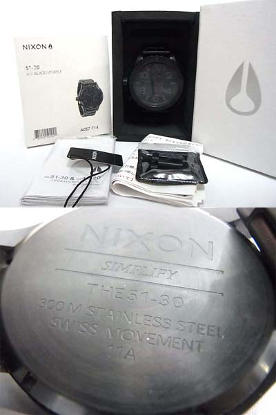 実際に弊社で買取させて頂いたNIXON/ニクソン The 51-30 オールブラック/パープル/A057-714の画像 2枚目