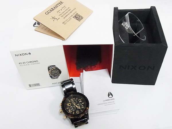 実際に弊社で買取させて頂いたNIXON/ニクソン THE42-20 CHRONO/クロノ べっ甲柄/A037-679の画像 2枚目