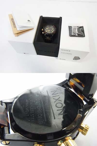 実際に弊社で買取させて頂いたNIXON/ニクソン THE42-20 CHRONO/クロノ べっ甲柄/A037-679の画像 1枚目