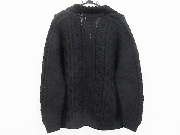 実際に弊社で買取させて頂いたINVERALLAN/インバーアラン casual Aran/ニットジャケット/黒の画像 1枚目