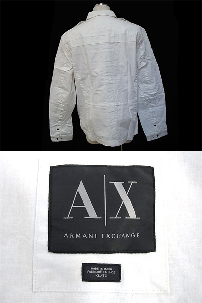 実際に弊社で買取させて頂いたARMANI EXCHANGE ホワイト/デニムジャケット/アウター XLの画像 1枚目