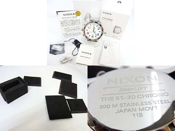 実際に弊社で買取させて頂いたNIXON/ニクソン THE 51-30 CHRONO/A083-488 腕時計 シルバーの画像 2枚目