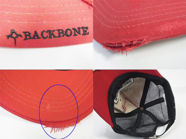 実際に弊社で買取させて頂いたBACK BONE/バックボーン コットンメッシュキャップ/赤黒/Fの画像 2枚目