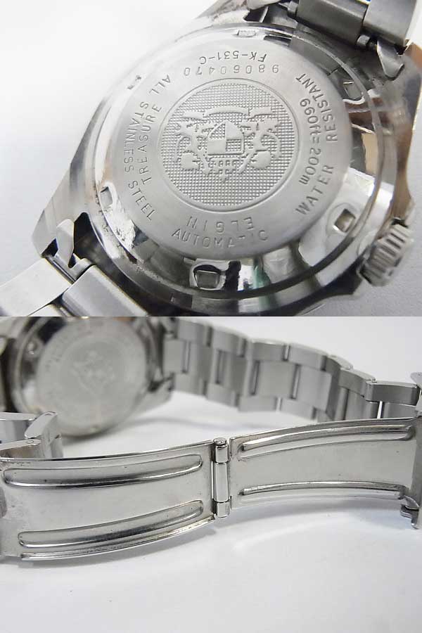 実際に弊社で買取させて頂いたELGIN/エルジン DEEP SEA 自動巻き 三つ折式バックル/FK-531の画像 2枚目