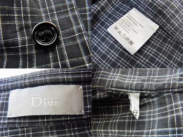 実際に弊社で買取させて頂いたDior HOMME/ディオール オム 半袖チェックシャツ/9E3153780978の画像 2枚目