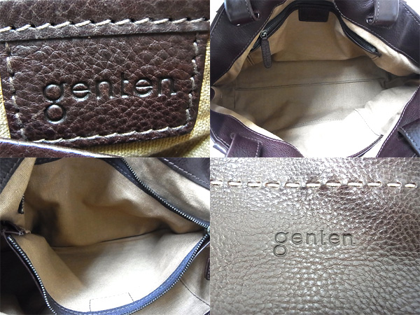 実際に弊社で買取させて頂いたgenten/ゲンテン レザーハンドバッグ 手提げバッグ/カウスキンの画像 2枚目