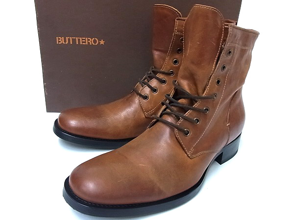 実際に弊社で買取させて頂いたブッテロ/BUTTERO B1101 レザーブーツ/ブラウンMADE IN ITALY42