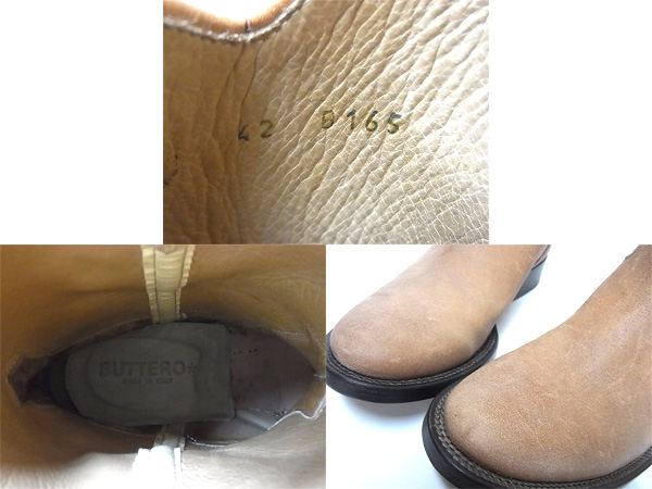 実際に弊社で買取させて頂いたブッテロ/BUTTERO ヌバックレザーウエスタンブーツ/B165 42の画像 2枚目