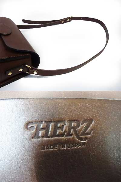 実際に弊社で買取させて頂いたHERZ/ヘルツ ショルダーレザーバッグ/カバン ブラウン/茶の画像 2枚目