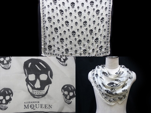 実際に弊社で買取させて頂いたAlexander McQueen/アレキサンダーマックイーン シルクスカーフの画像 1枚目