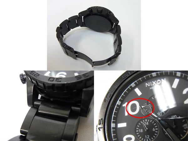 実際に弊社で買取させて頂いたNIXON/ニクソン 51-30 CHRONO 腕時計 A083-001 クォーツ 黒の画像 2枚目