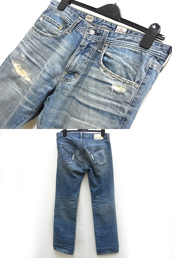 実際に弊社で買取させて頂いたAG Jeans/エージージーンズ クラッシュストレートデニム 32の画像 1枚目