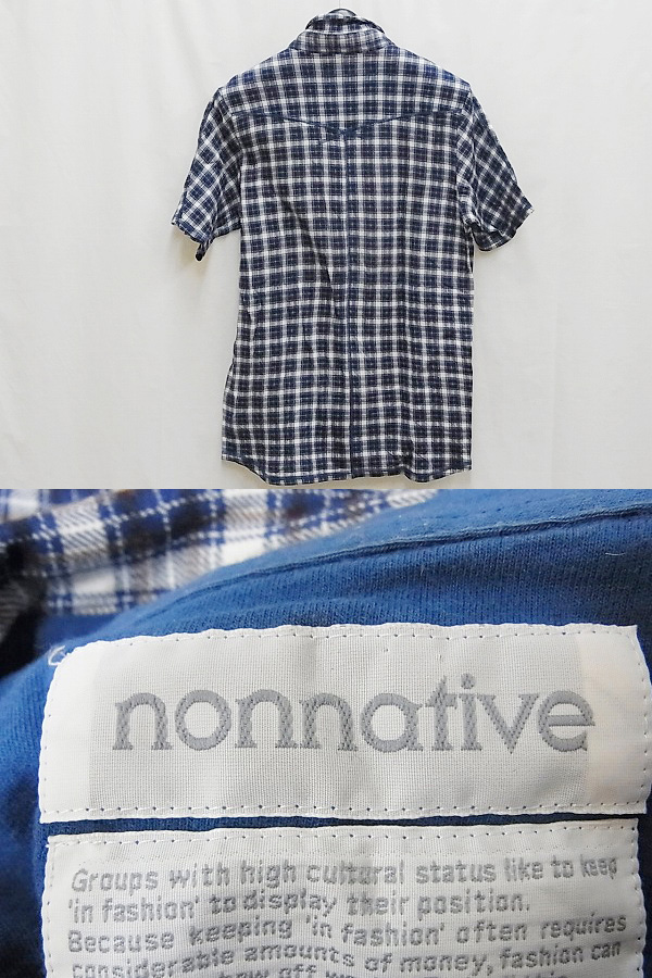 実際に弊社で買取させて頂いたnonnative/ノンネイティブ 半袖チェックシャツ カットソー生地の画像 1枚目