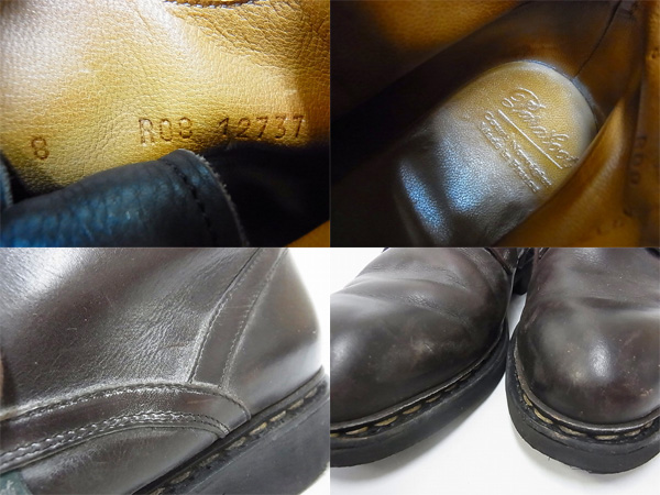 実際に弊社で買取させて頂いたparaboot/パラブーツ 12737 レザー編み上げブーツ 8 ブラウン系の画像 2枚目