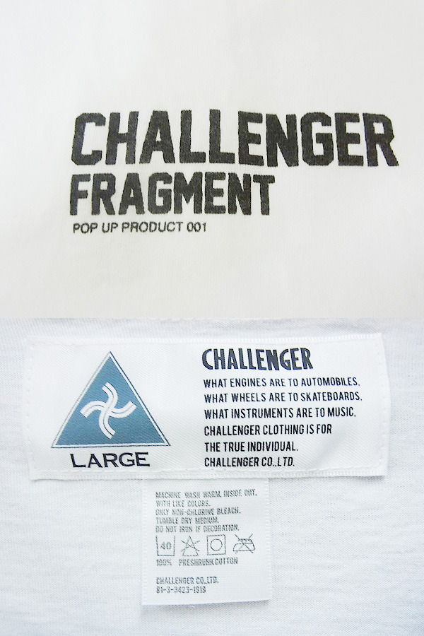 実際に弊社で買取させて頂いたCHALLENGER/チャレンジャー フラグメント 七分丈Tシャツ Lの画像 2枚目