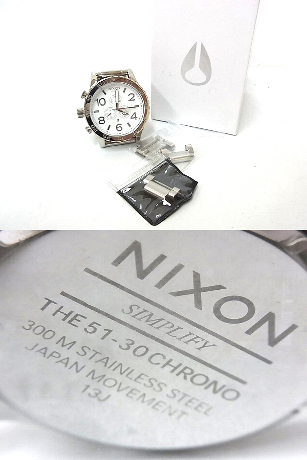 実際に弊社で買取させて頂いたNIXON/ニクソン 51-30 CHRONO/NA083488-00 腕時計 ホワイトの画像 2枚目