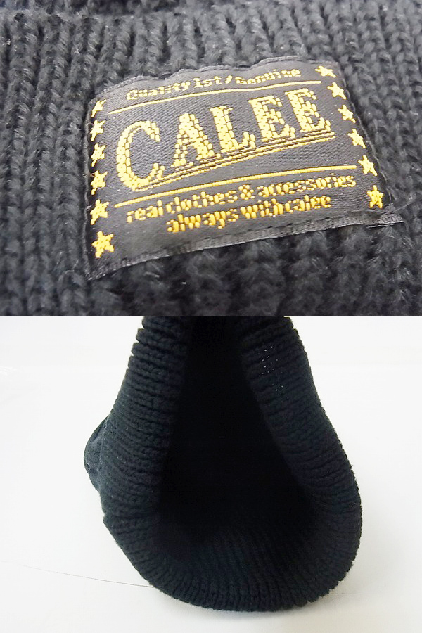 実際に弊社で買取させて頂いたCALEE/キャリー ニット帽/キャップ ブラック ストライプの画像 2枚目