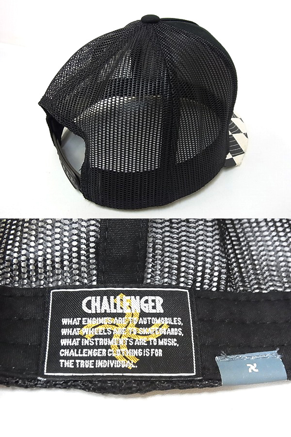 実際に弊社で買取させて頂いたCHALLENGER/チャレンジャー ツバ切りメッシュキャップ 市松模様の画像 1枚目