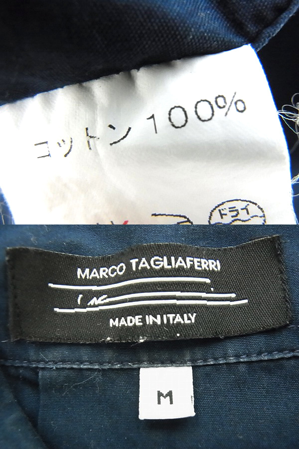 実際に弊社で買取させて頂いたMARCO TAGLIAFERRI/マルコタリアフェリ ミリタリーシャツ 紺 Mの画像 2枚目