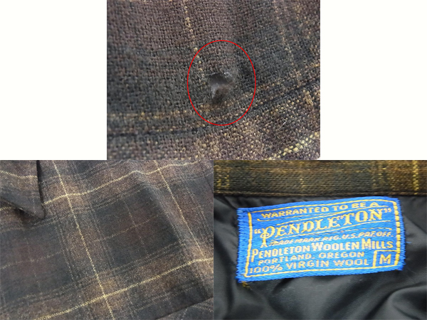 実際に弊社で買取させて頂いたPENDLETON/ペンドルトン チェック柄 ウール長袖シャツ 茶 Mの画像 2枚目