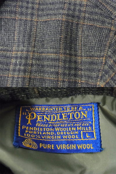 実際に弊社で買取させて頂いたPENDLETON/ペンドルトン チェック柄ウール長袖シャツグリーン Lの画像 2枚目