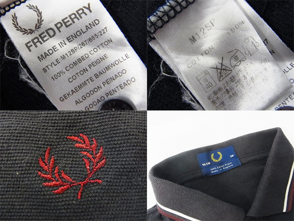 実際に弊社で買取させて頂いたFRED PERRY/フレッドペリー 半袖ポロシャツ ワンポイント刺繍38の画像 2枚目