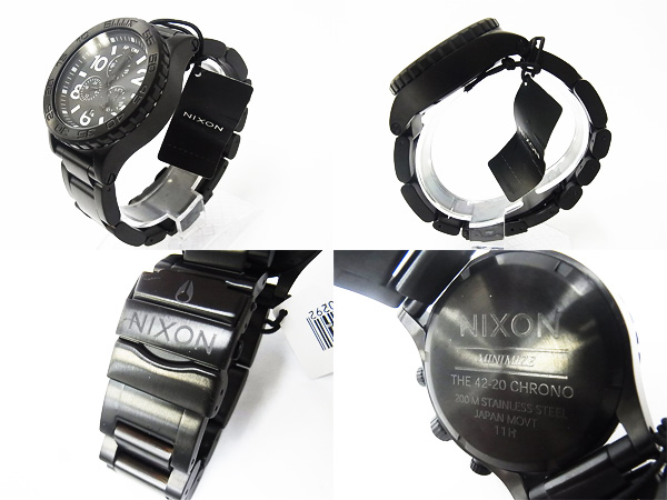 実際に弊社で買取させて頂いたNIXON/ニクソン 42-20 CHRONO A037-001オールブラック/アナログの画像 1枚目