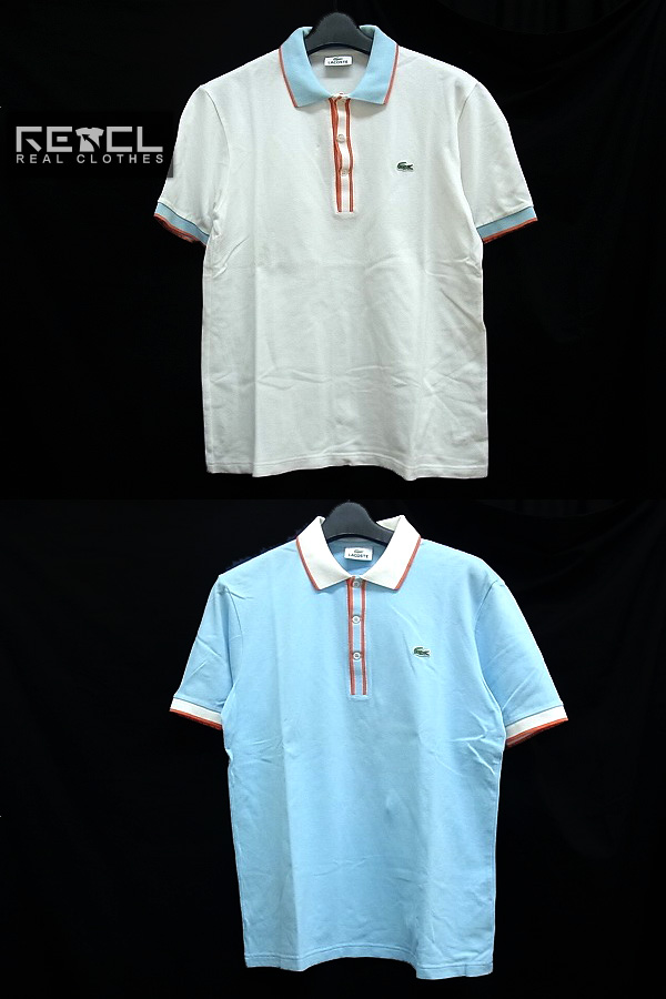 LACOSTE/ラコステ 半袖ポロシャツ 胸刺繍/白×水色/2点セットの買取実績 