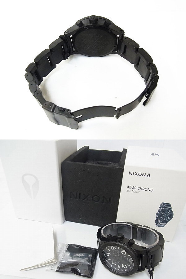 実際に弊社で買取させて頂いたNIXON/ニクソン 42-20 CHRONO A037-001オールブラック/アナログの画像 2枚目