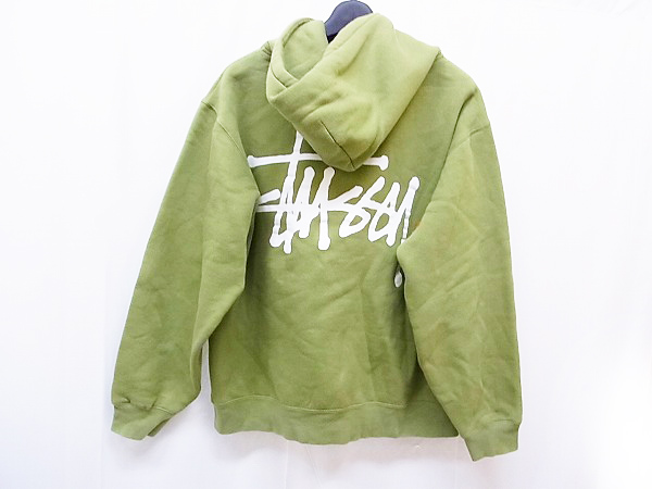 STUSSY/ステューシー バックストックロゴパーカー カーキ Mの