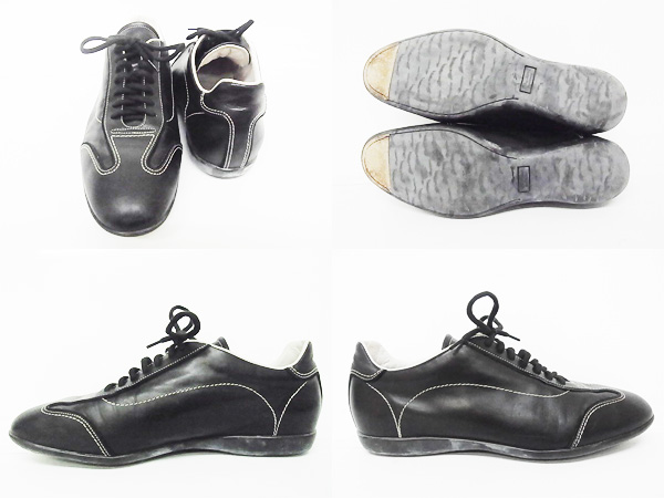 実際に弊社で買取させて頂いたSantoni/サントーニ レザースニーカー/革靴 オールブラック 8の画像 1枚目