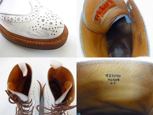 実際に弊社で買取させて頂いたTricker's/トリッカーズ MALTON/M2508 カントリーブーツ/6.5/白の画像 2枚目