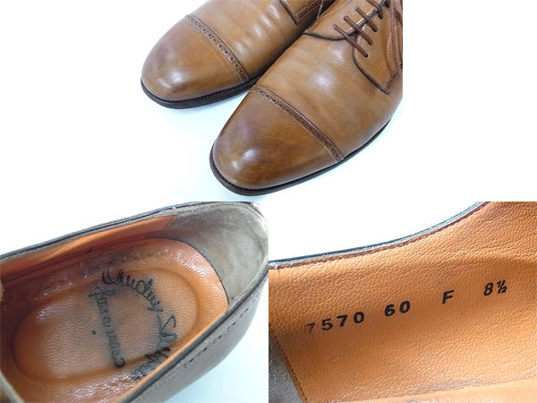 実際に弊社で買取させて頂いたSantoni/サントーニ ストレートチップレザーシューズ 茶 8.5の画像 2枚目