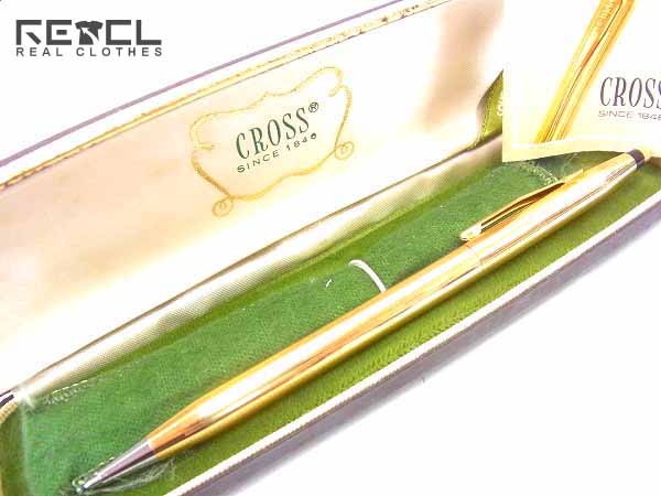 実際に弊社で買取させて頂いたCROSS/クロス 14K-GOLD ボールペン ゴールド 回転式/青インク