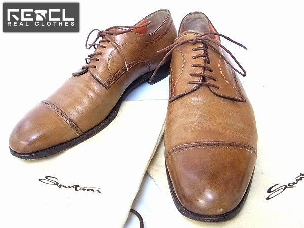 実際に弊社で買取させて頂いたSantoni/サントーニ ストレートチップレザーシューズ 茶 8.5