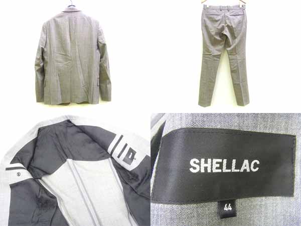 実際に弊社で買取させて頂いたSHELLAC/シェラック ウールスーツセットアップ グレー/無地 44の画像 1枚目