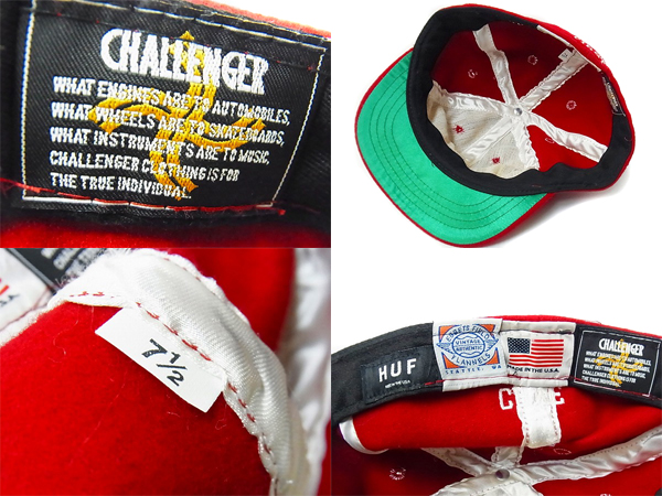 実際に弊社で買取させて頂いたチャレンジャー×HUF 12AW CUF刺繍ベースボールキャップ 7.5の画像 2枚目